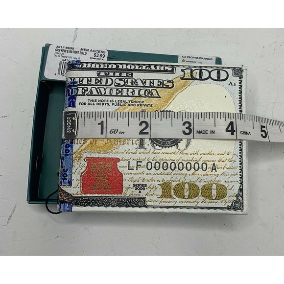 NWT TEMS Collection $100 Print Bill Fold Wallet - Picture 4 of 9